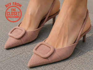 ZARA Pink Slingback Pumps NWT Pointed Toe Buckle Heels